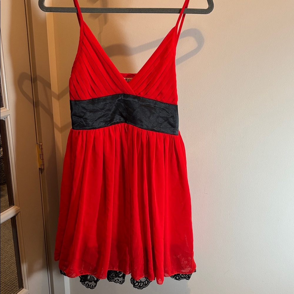 Stylish Red and Black Dress